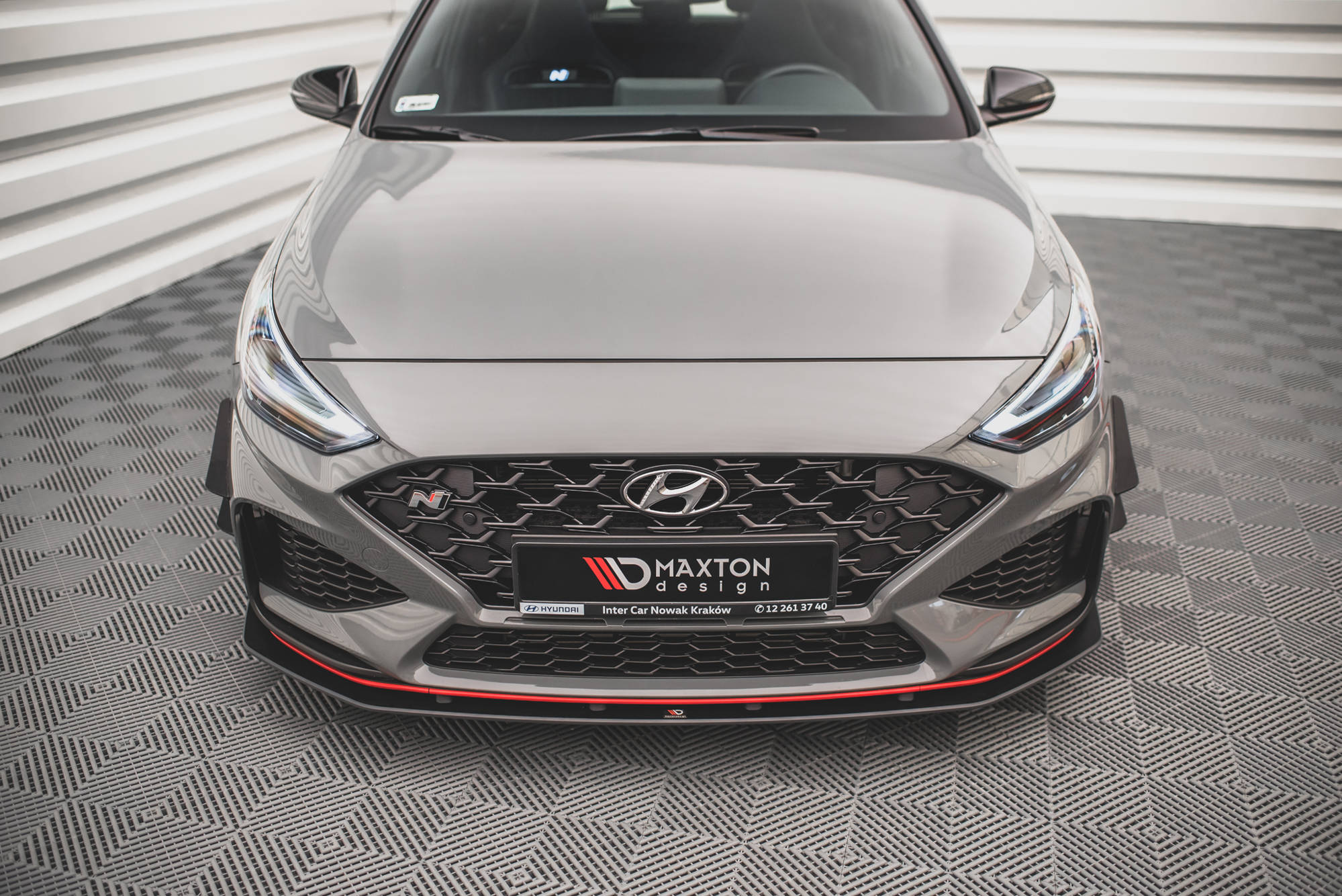 Street Pro Spoilerlippe Front Ansatz passend für Hyundai I30 N Hatchback/Fastback Mk3 FL rot