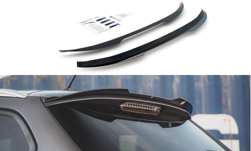 Heck Spoiler Aufsatz Abrisskante passend für Peugeot 308 SW Mk2 schwarz Hochglanz
