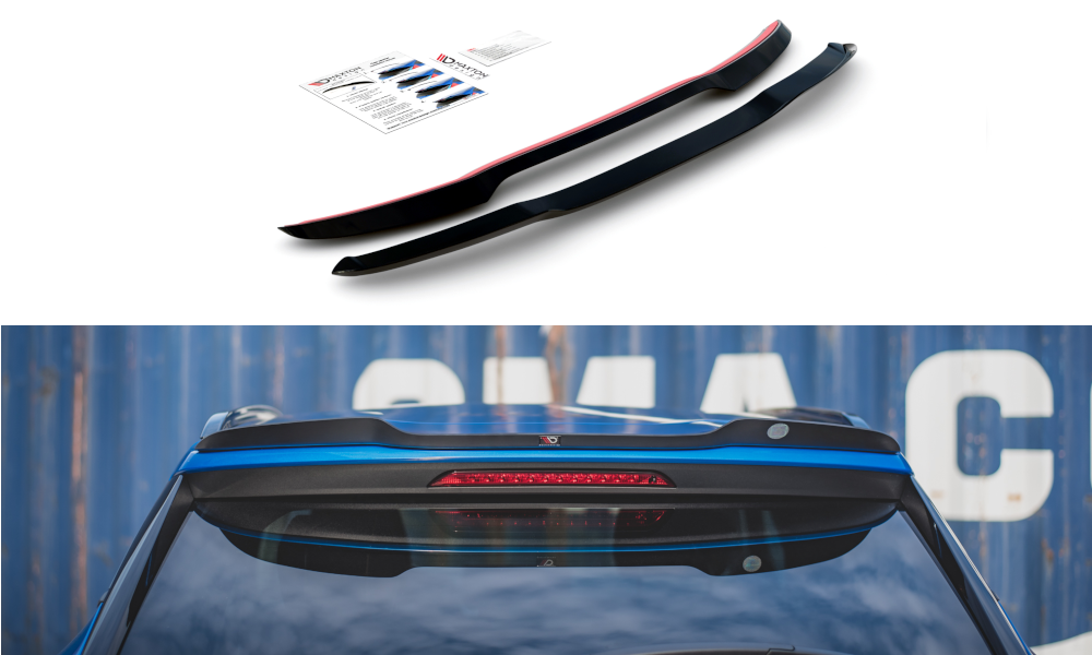 Heck Spoiler Aufsatz Abrisskante passend für Peugeot 2008 Mk2 schwarz Hochglanz
