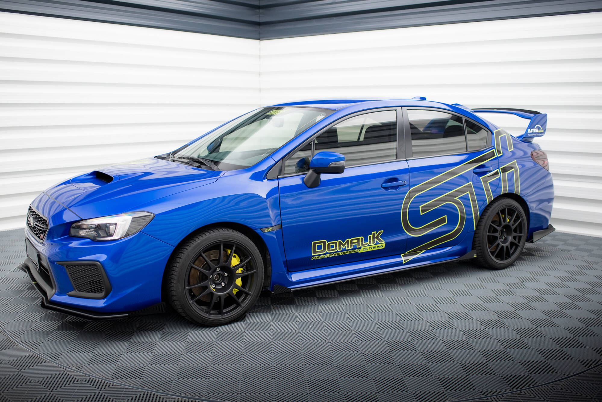 Street Pro Seitenschweller Leisten + Flaps passend für Subaru WRX STI Mk1 schwarz Hochglanz