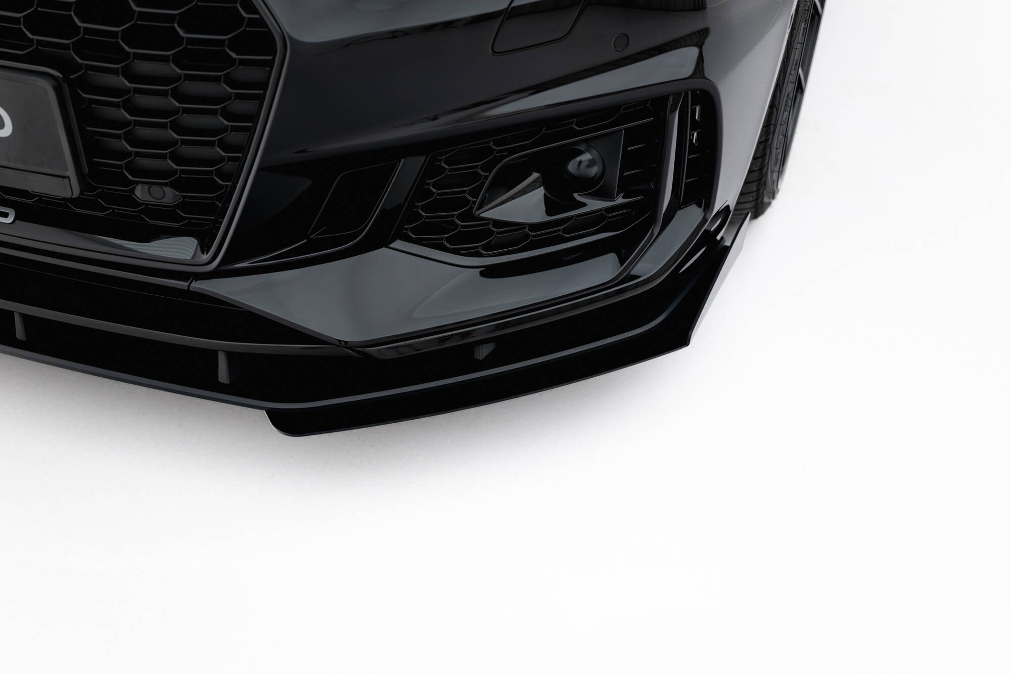 Street Pro Spoilerlippe Front Ansatz + Flaps passend für Audi RS5 Coupe / Sportback F5 schwarz Hochglanz