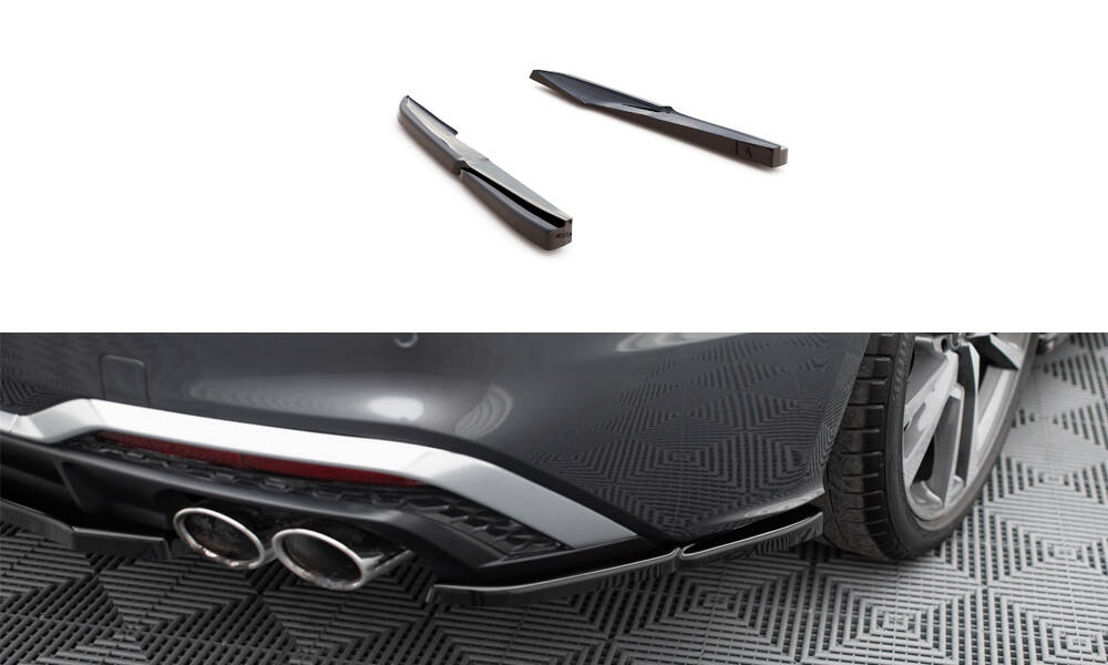 Street+ Heck Ansatz Flaps passend für Audi S5 Sportback / Coupe F5 FL schwarz Hochglanz
