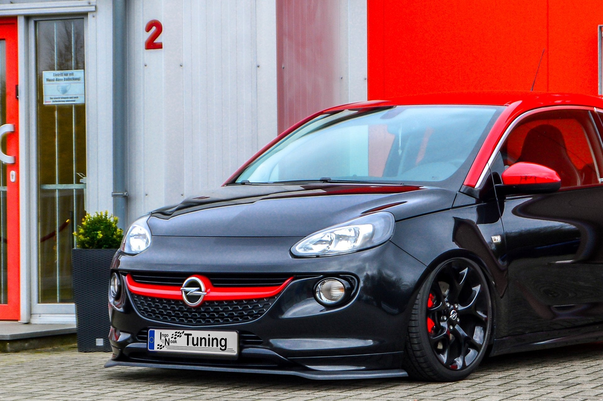 Cup Frontspoilerlippe für Opel Adam S + OPC-Line ab Bj. 2015- Schwarz Matt