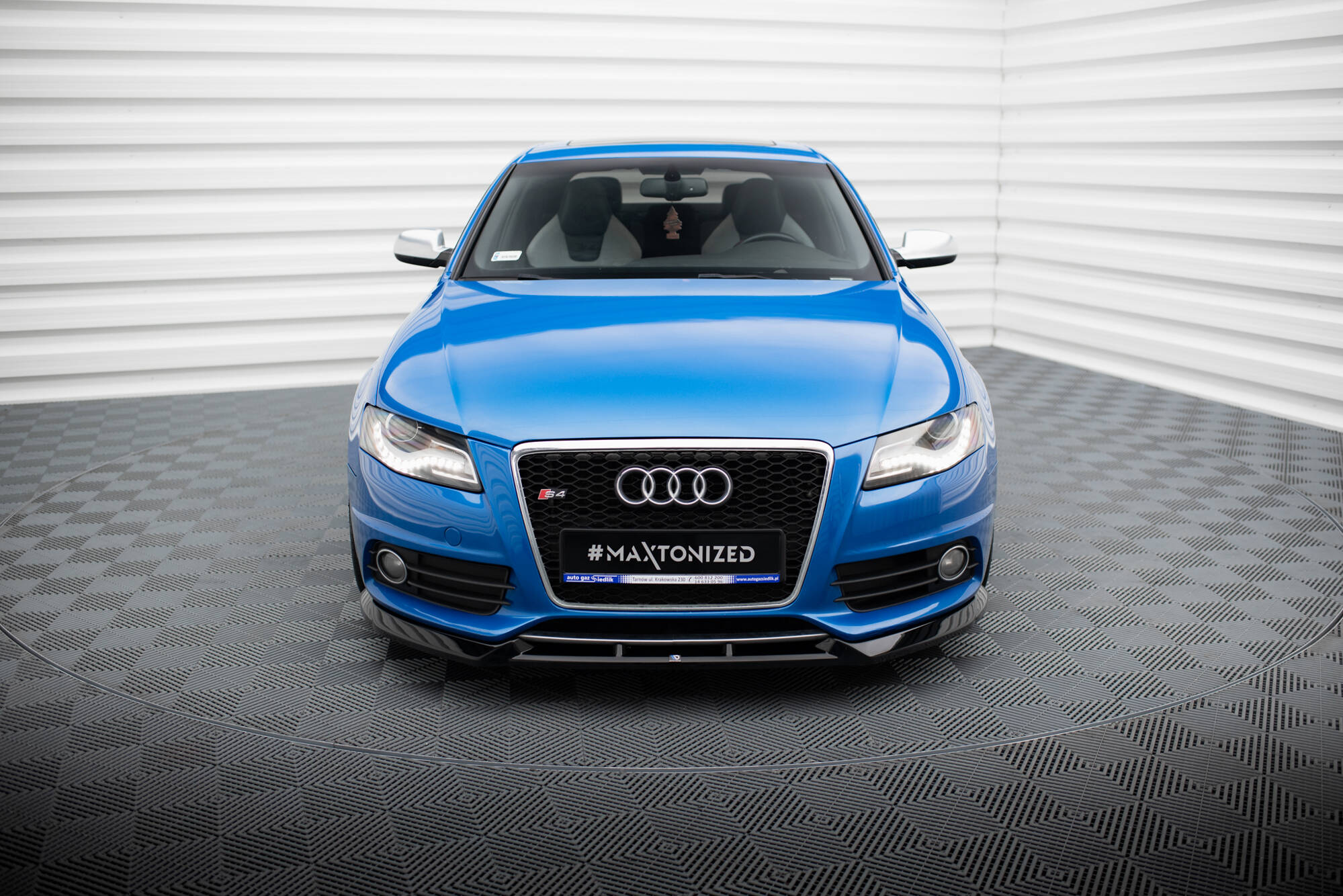 Street+ Spoilerlippe Front Ansatz V.4 passend für Audi S4 / A4 S-Line B8 schwarz Hochglanz