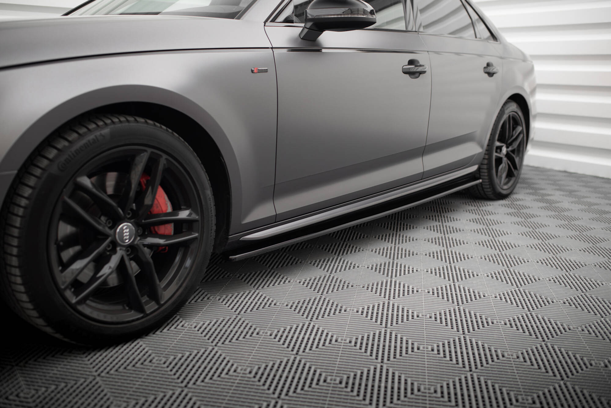 Seitenschweller Ansatz für Audi S4 / A4 S-Line / A4 Competiton B9 schwarz Hochglanz