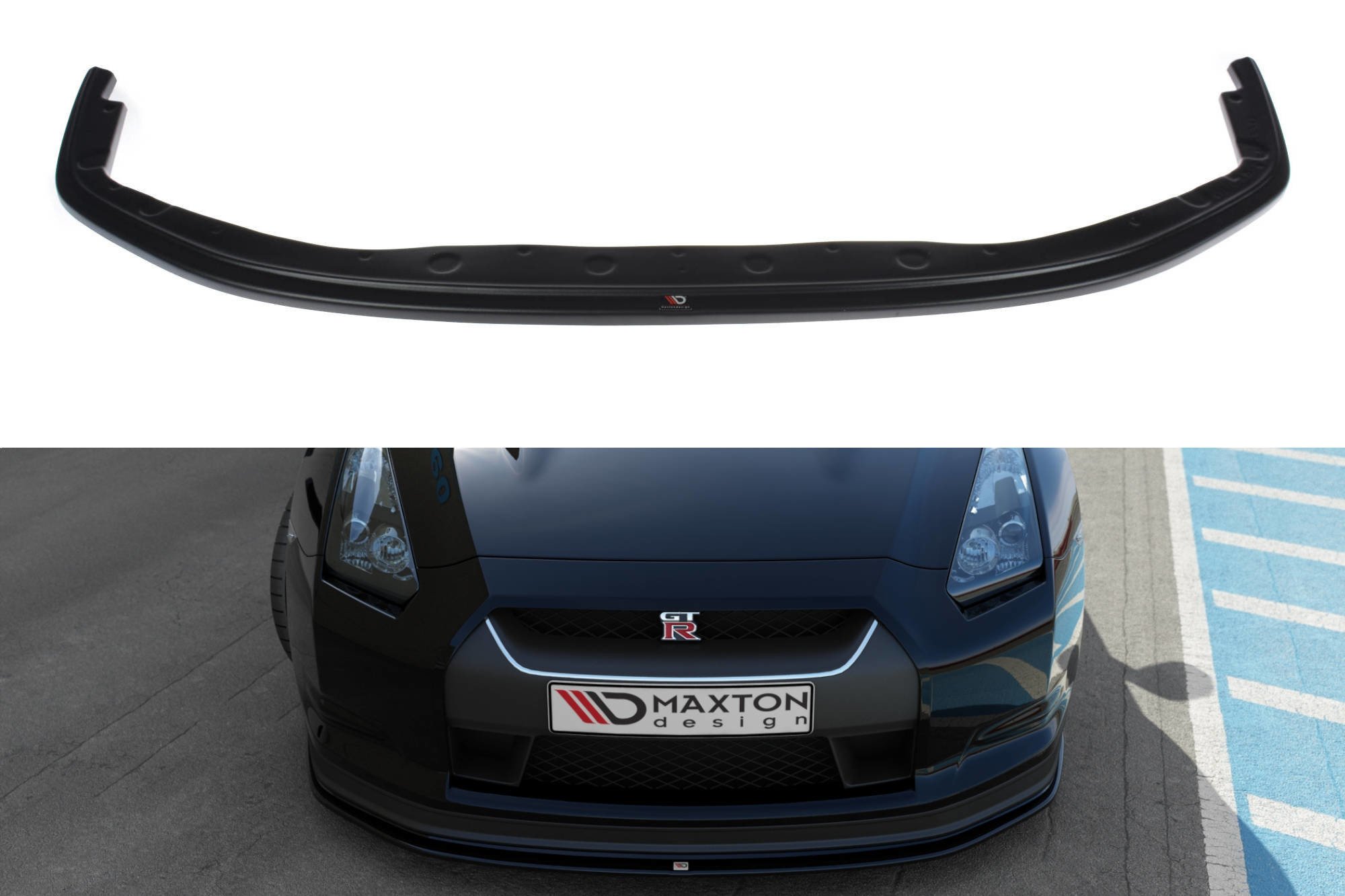 Front Ansatz V.2 für NISSAN GT-R vor Facelift COUPE R35-SERIES schwarz Hochglanz