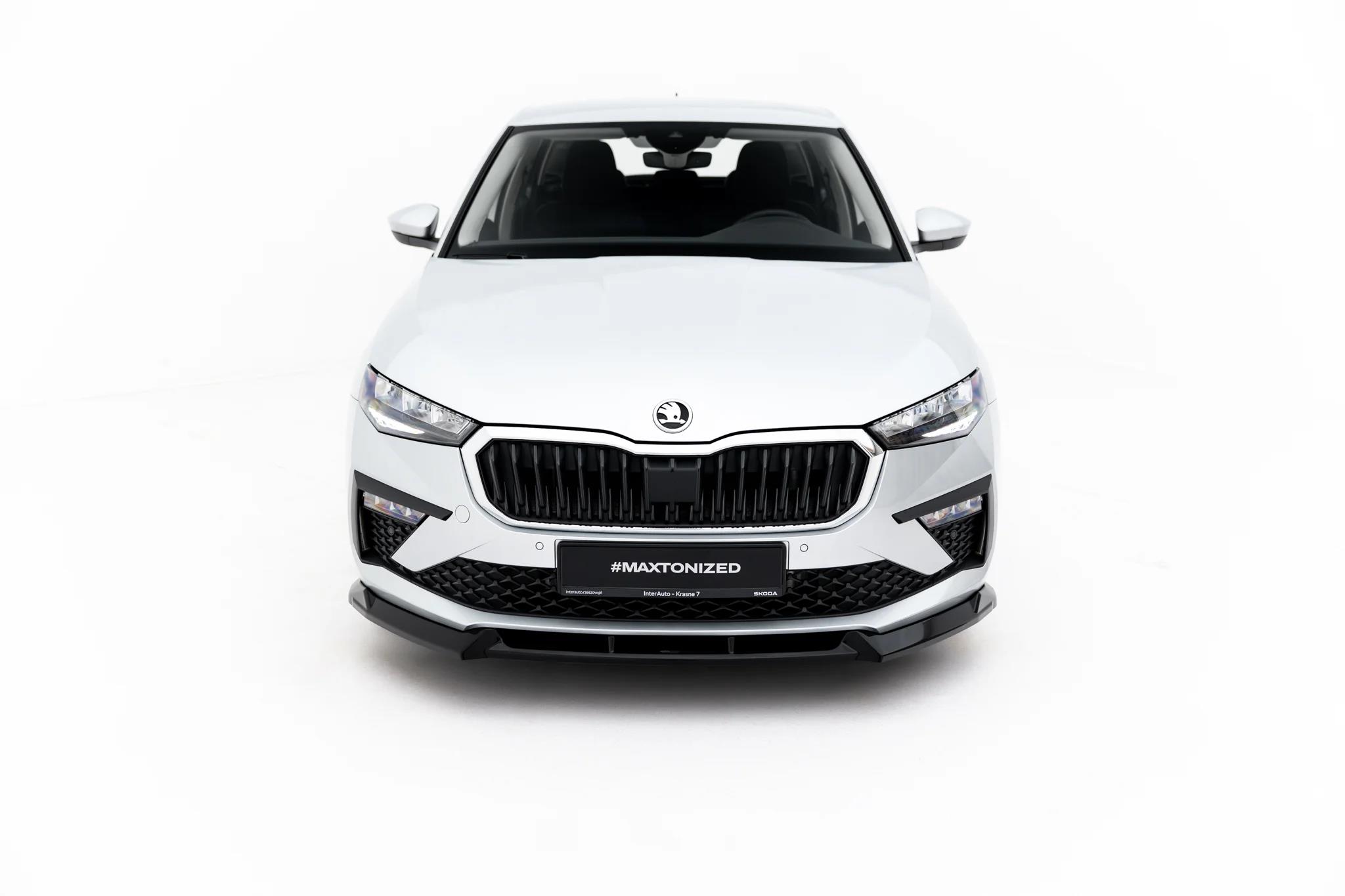 Street+ Spoilerlippe Front Ansatz passend für Skoda Scala Mk1 Facelift schwarz Hochglanz
