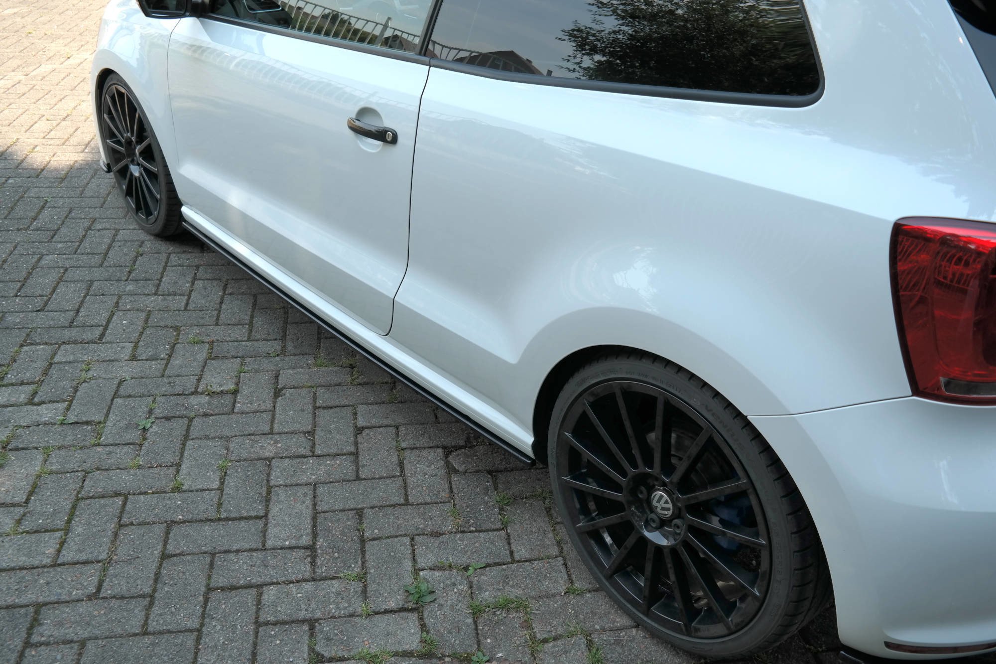 Street+ Seitenschweller Leisten passend für VW POLO MK5 R WRC schwarz matt