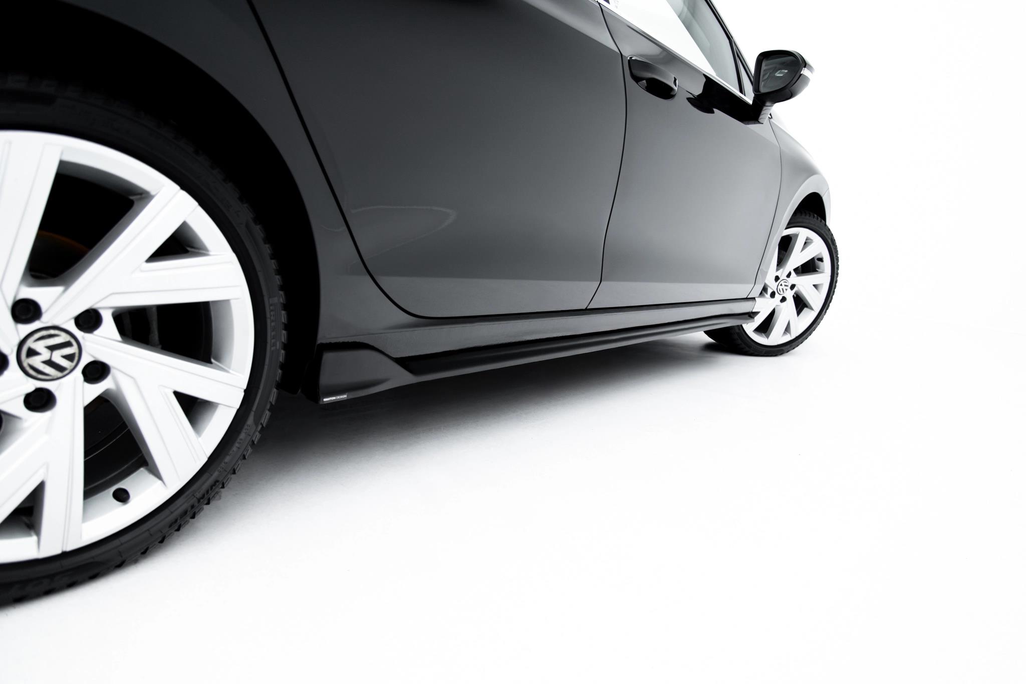 Seitenschweller Ansatz Paar passend für VW Golf Variant Mk8 Facelift schwarz Hochglanz