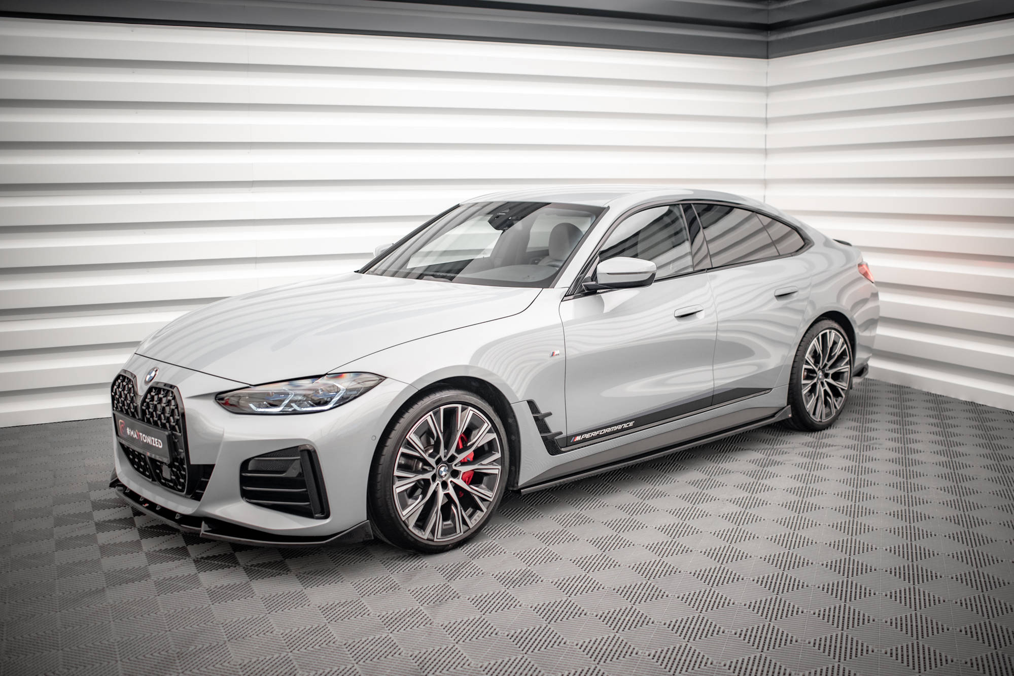 Street+ Seitenschweller Leisten V.2 passend für BMW 4er Gran Coupe M-Paket / M440i G26 schwarz Hochglanz