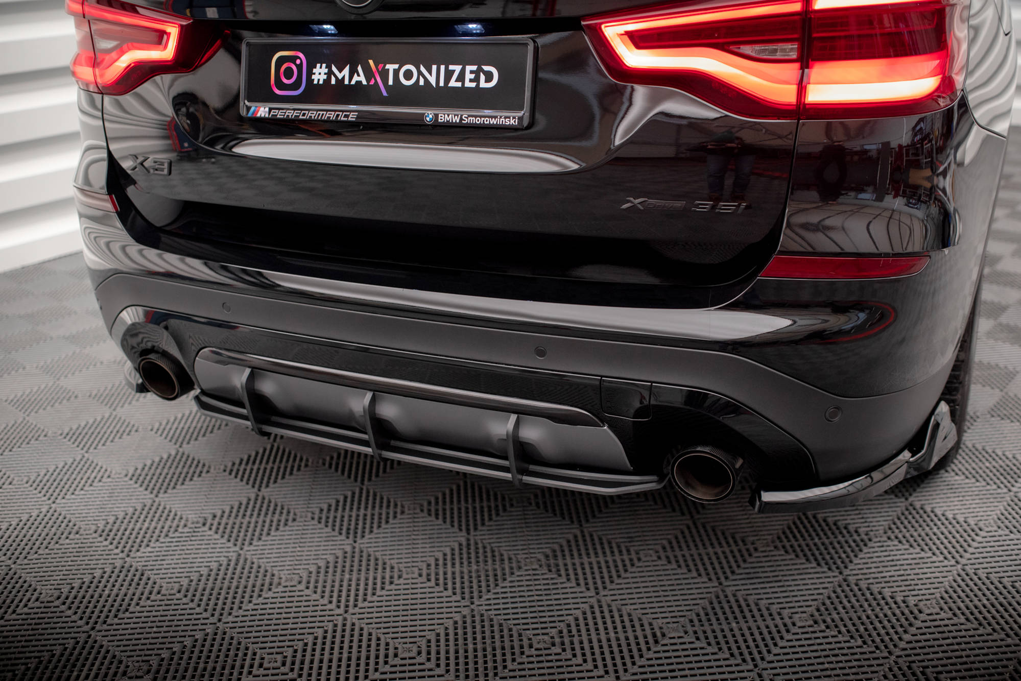 Street Pro Heckschürze Heck Ansatz Diffusor passend für BMW X3 G01 rot