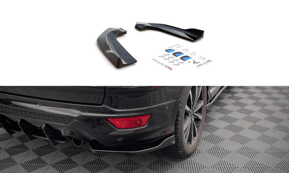Street+ Heck Ansatz Flaps passend für Ford Escape ST-Line Mk3 schwarz Hochglanz