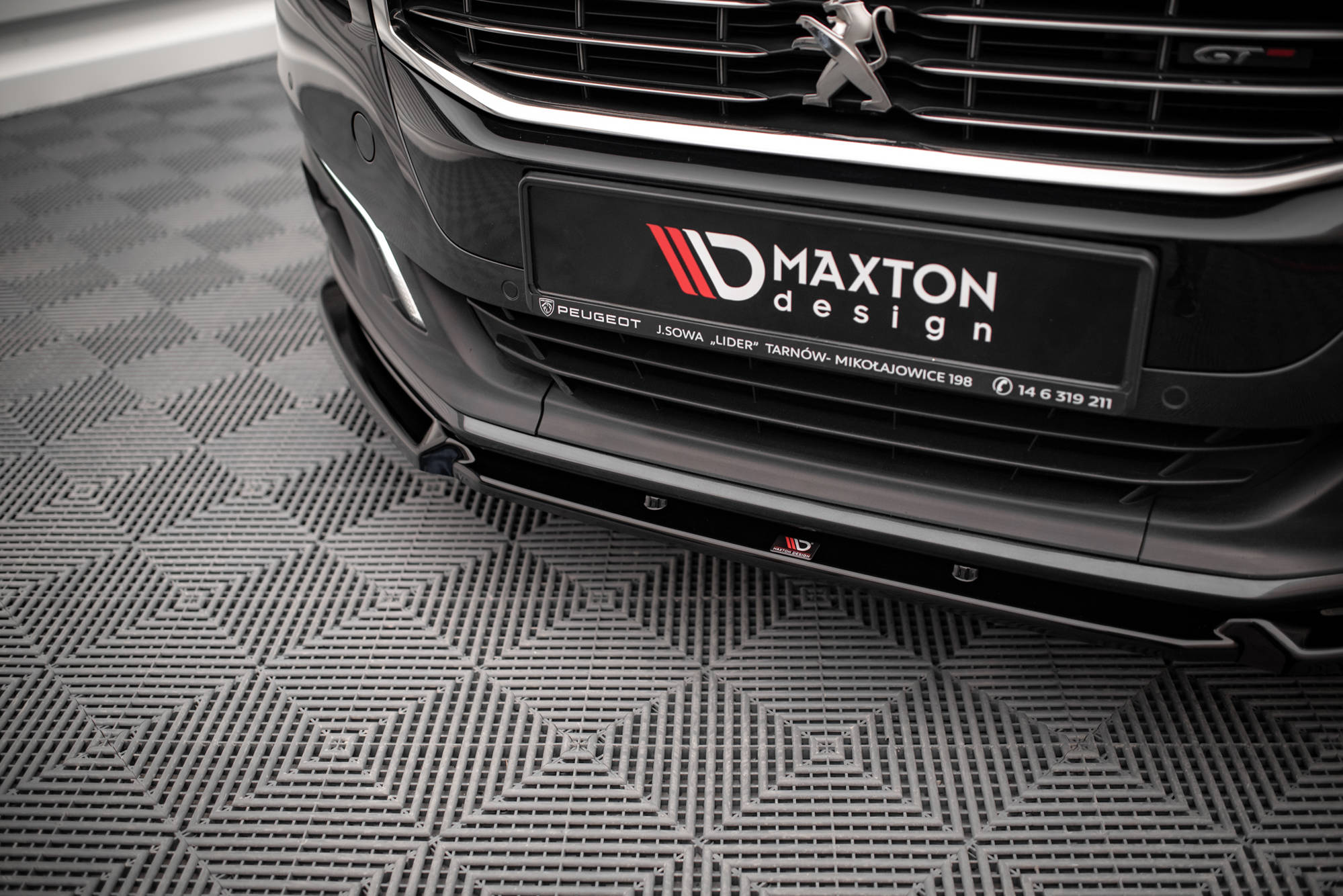 Street+ Spoilerlippe Front Ansatz V.1 passend für Peugeot 508 GT Mk1 FL schwarz Hochglanz