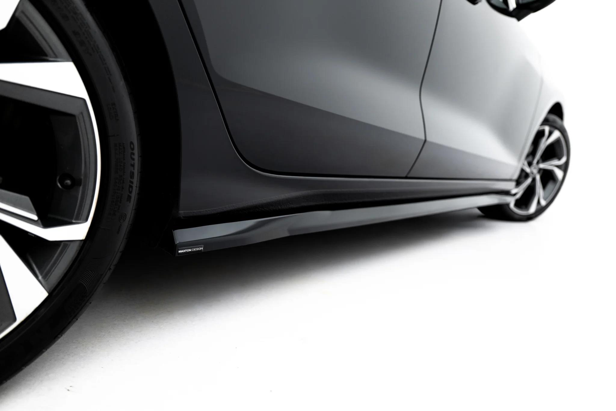 Street+ Seitenschweller Leisten passend für Audi A3 Limousine 8Y Facelift schwarz Hochglanz