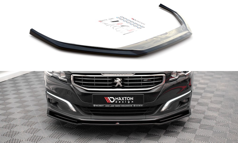 Street+ Spoilerlippe Front Ansatz V.2 passend für Peugeot 508 GT Mk1 FL schwarz Hochglanz
