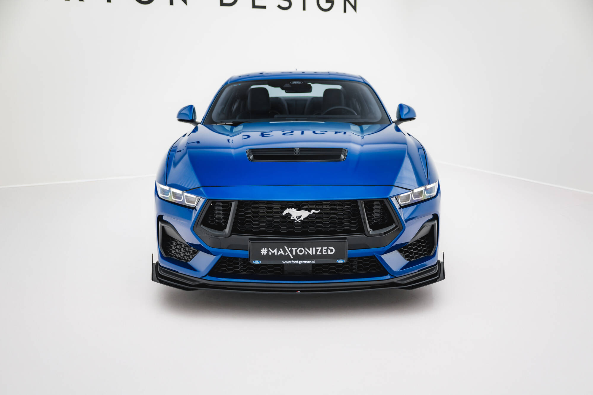 Street Pro Spoilerlippe Front Ansatz + Flaps passend für Ford Mustang GT Mk7 rot+ Hochglanz Flaps