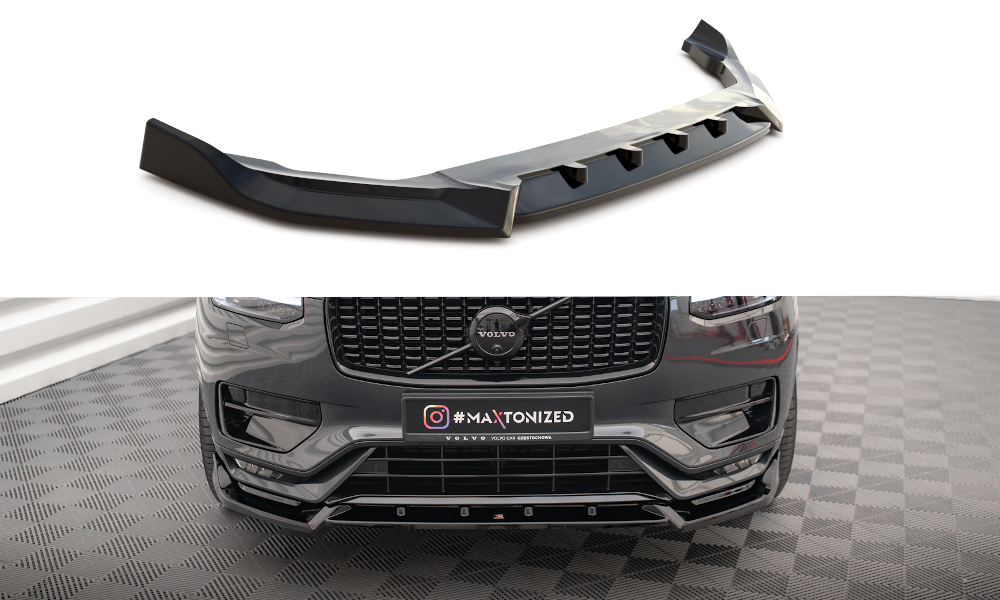 Street+ Spoilerlippe Front Ansatz V.2 passend für Volvo XC90 R-Design Mk2 FL schwarz Hochglanz