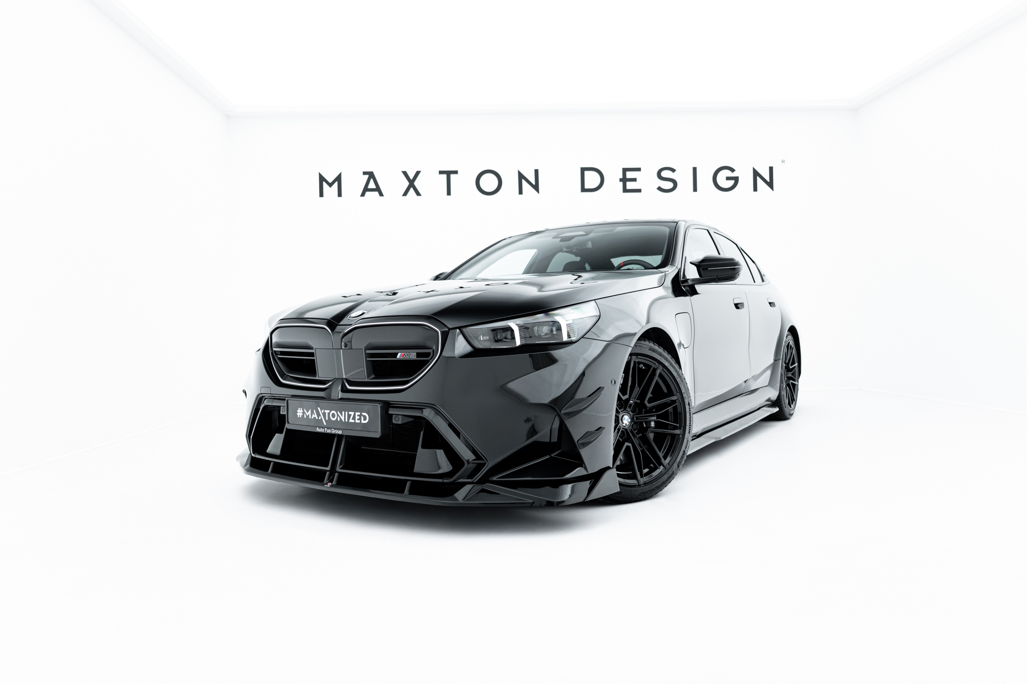 Street+ Spoilerlippe Front Ansatz V.2 passend für BMW M5 Limousine / Touring G90 schwarz Hochglanz