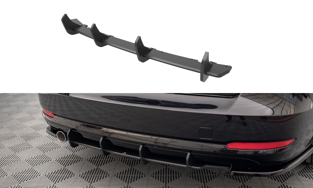 Street Pro Heckschürze Heck Ansatz Diffusor passend für BMW 3er GT F34 schwarz-rot