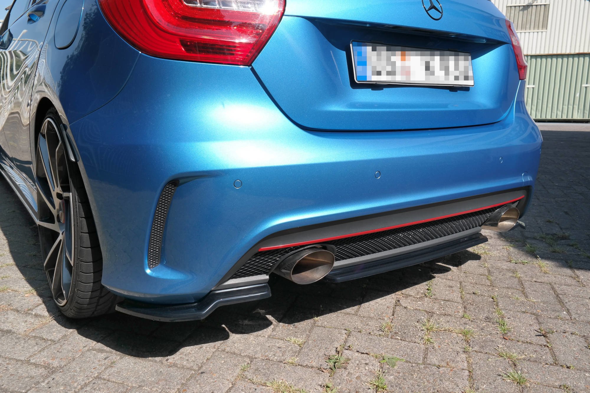 Heckansatz Mercedes W176 AMG-LINE vor Facelift schwarz Hochglanz