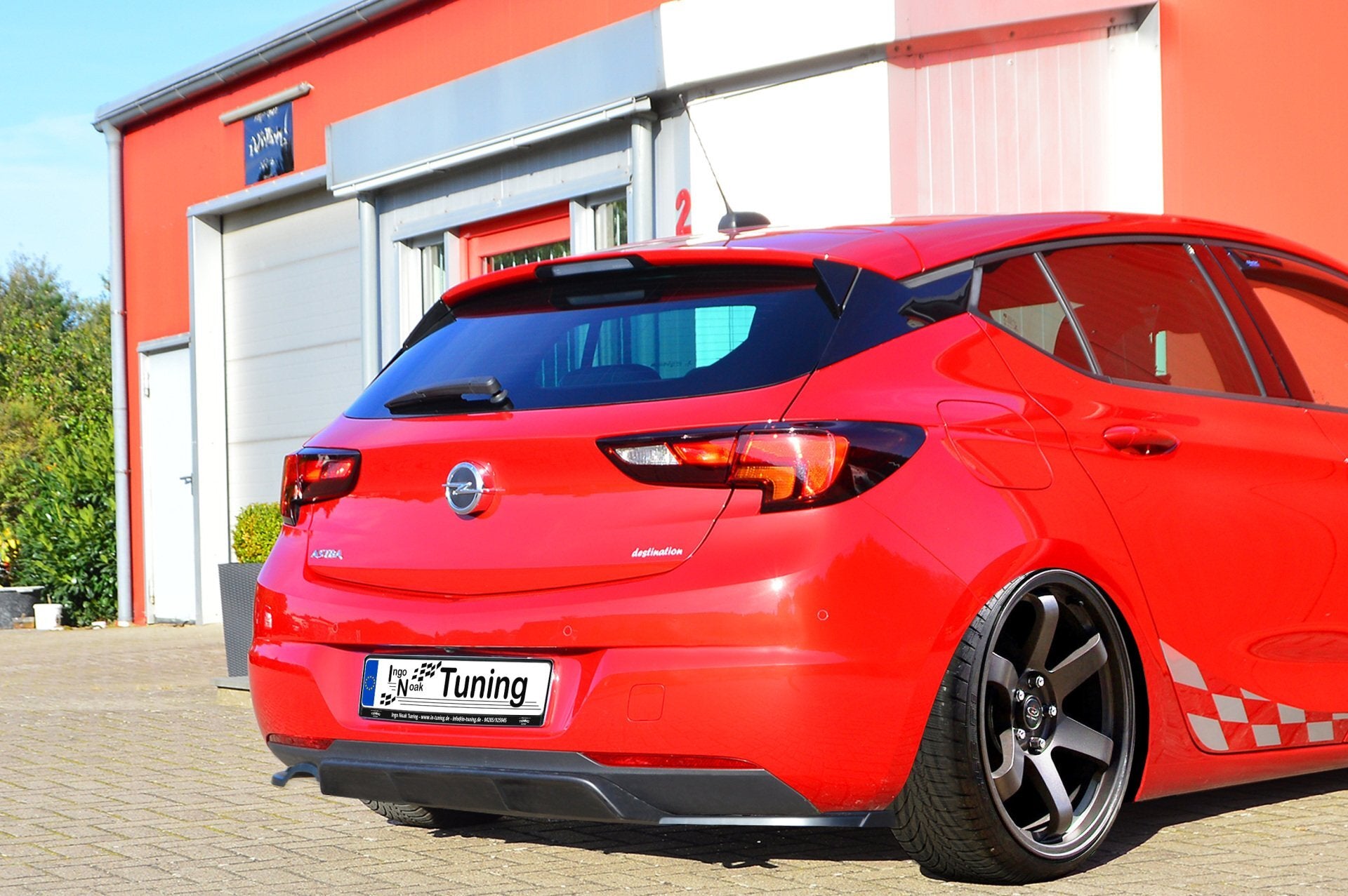 Heckdiffusor+ Seitenteilen mit Wings aus ABS für Opel Astra K Facelift 5.Türer