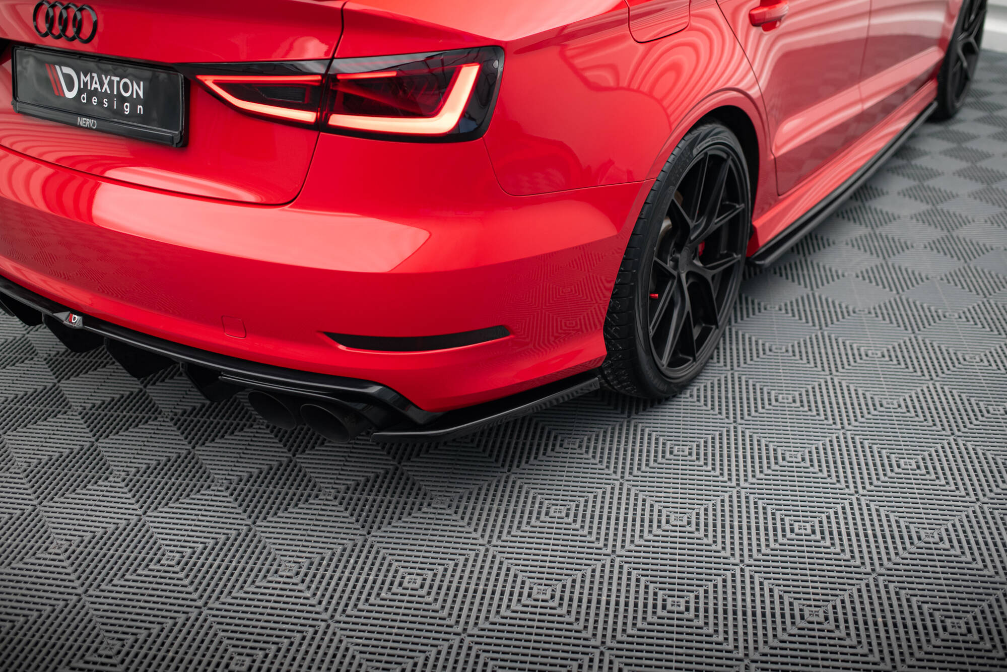 Street+ Heck Ansatz Flaps passend für Audi S3 Limousine 8V schwarz Hochglanz