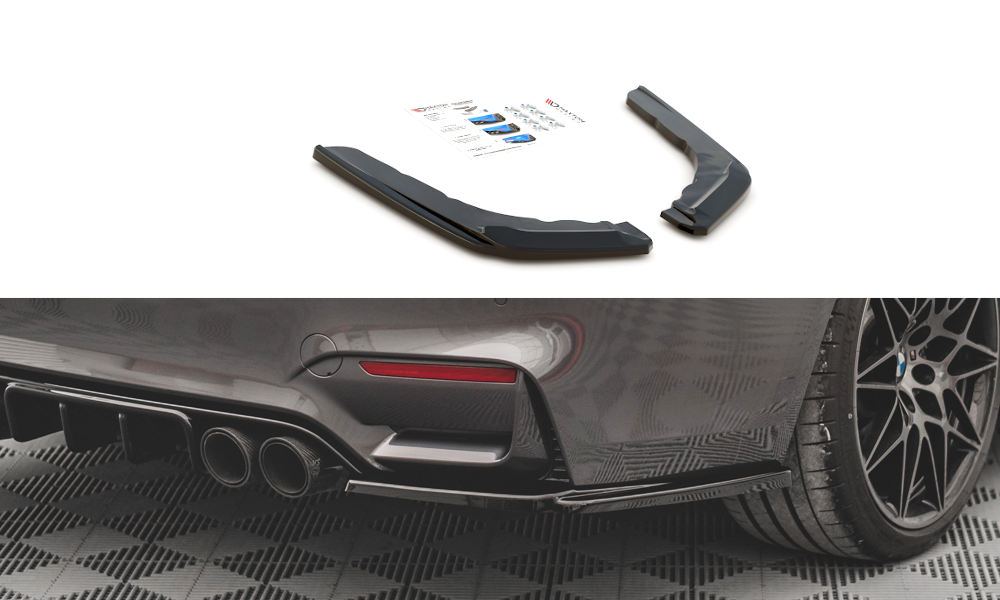 Street+ Heck Ansatz Flaps V.3 passend für BMW M4 F82 schwarz Hochglanz