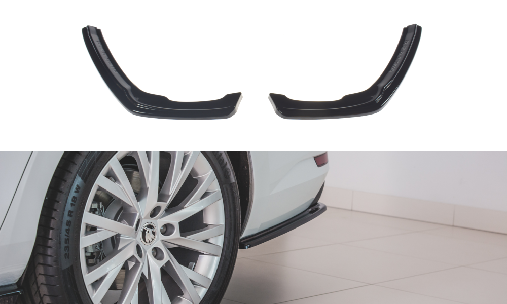 Heck Ansatz Flaps Diffusor für Skoda Superb Liftback / Combi Mk3 Facelift schwarz Hochglanz