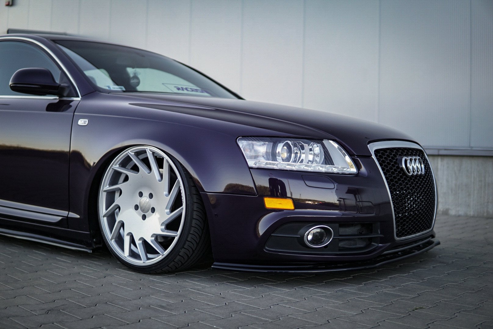 Front Ansatz für Audi A6 S-Line C6 FL schwarz Hochglanz