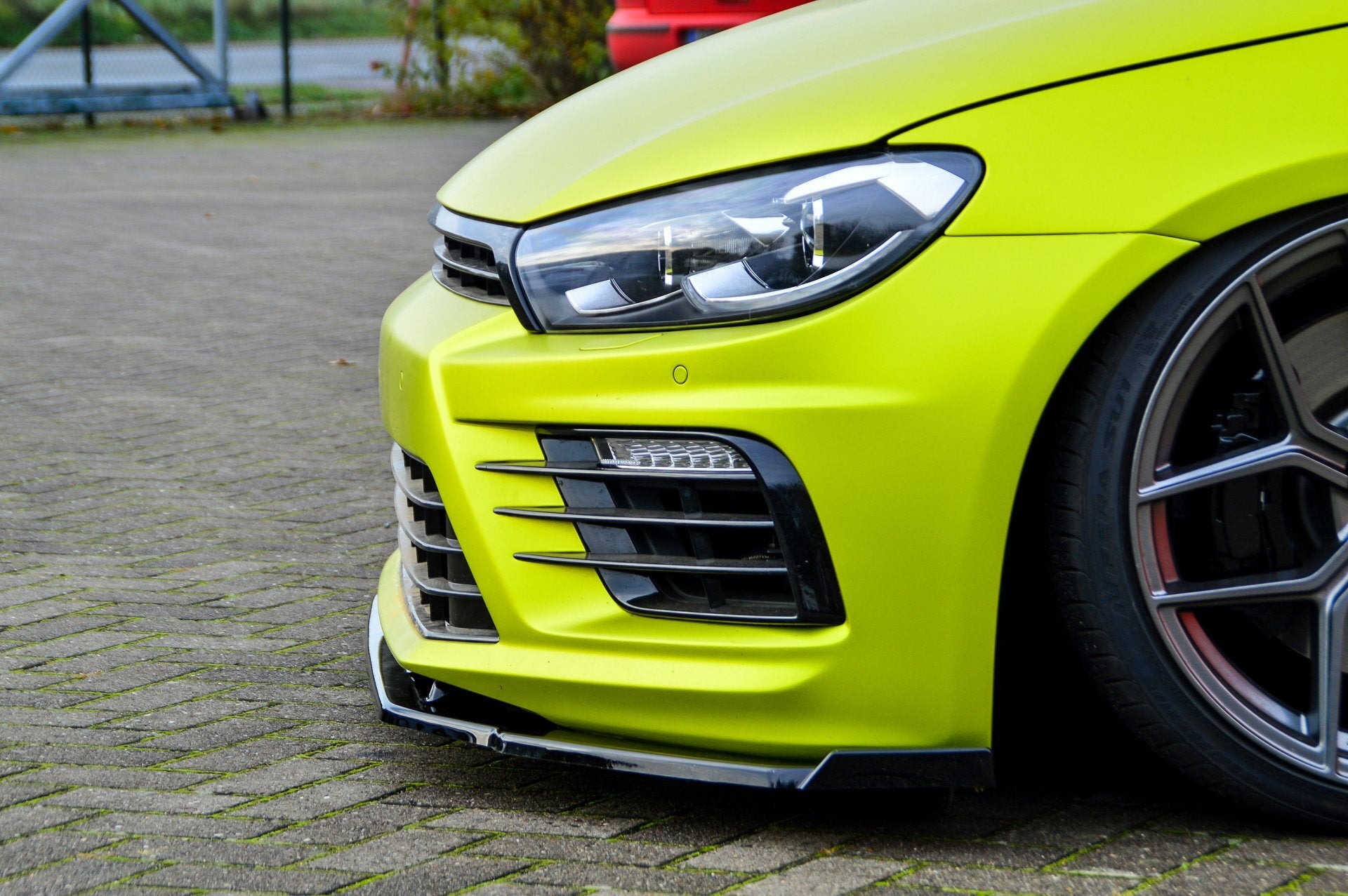 V2 Cup Frontspoilerlippe mit Wing für VW Scirocco R Facelift Carbon Optik