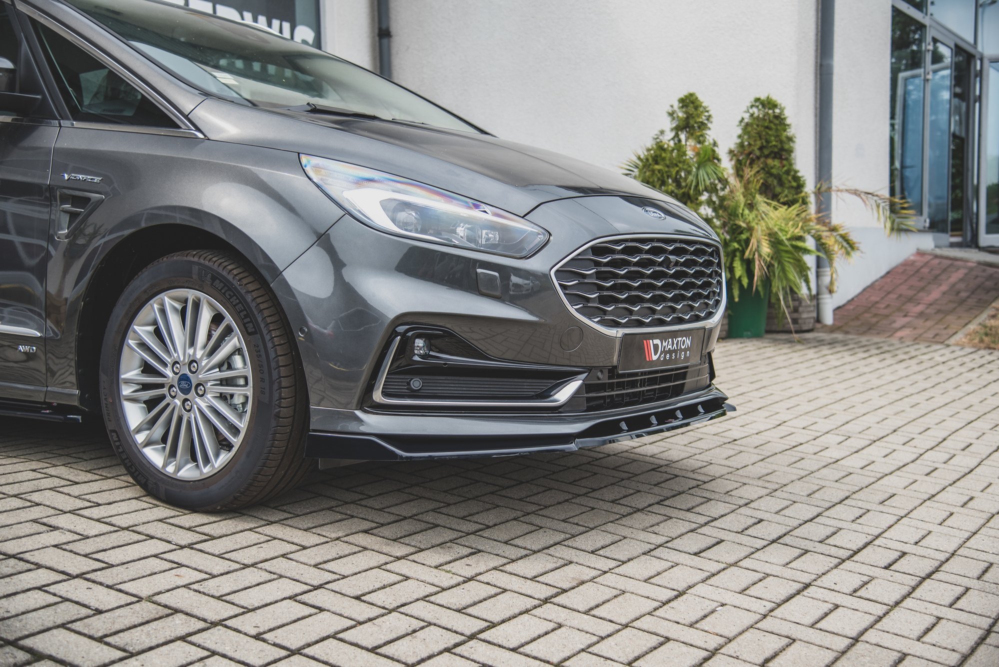 Front Ansatz für Ford S-Max Mk2 Facelift schwarz Hochglanz