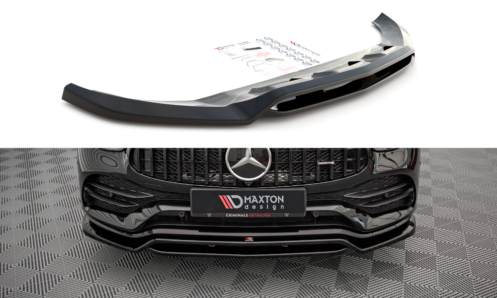 Street+ Spoilerlippe Front Ansatz passend für Mercedes-AMG GLC 43 / AMG-Line SUV X253 FL schwarz Hochglanz