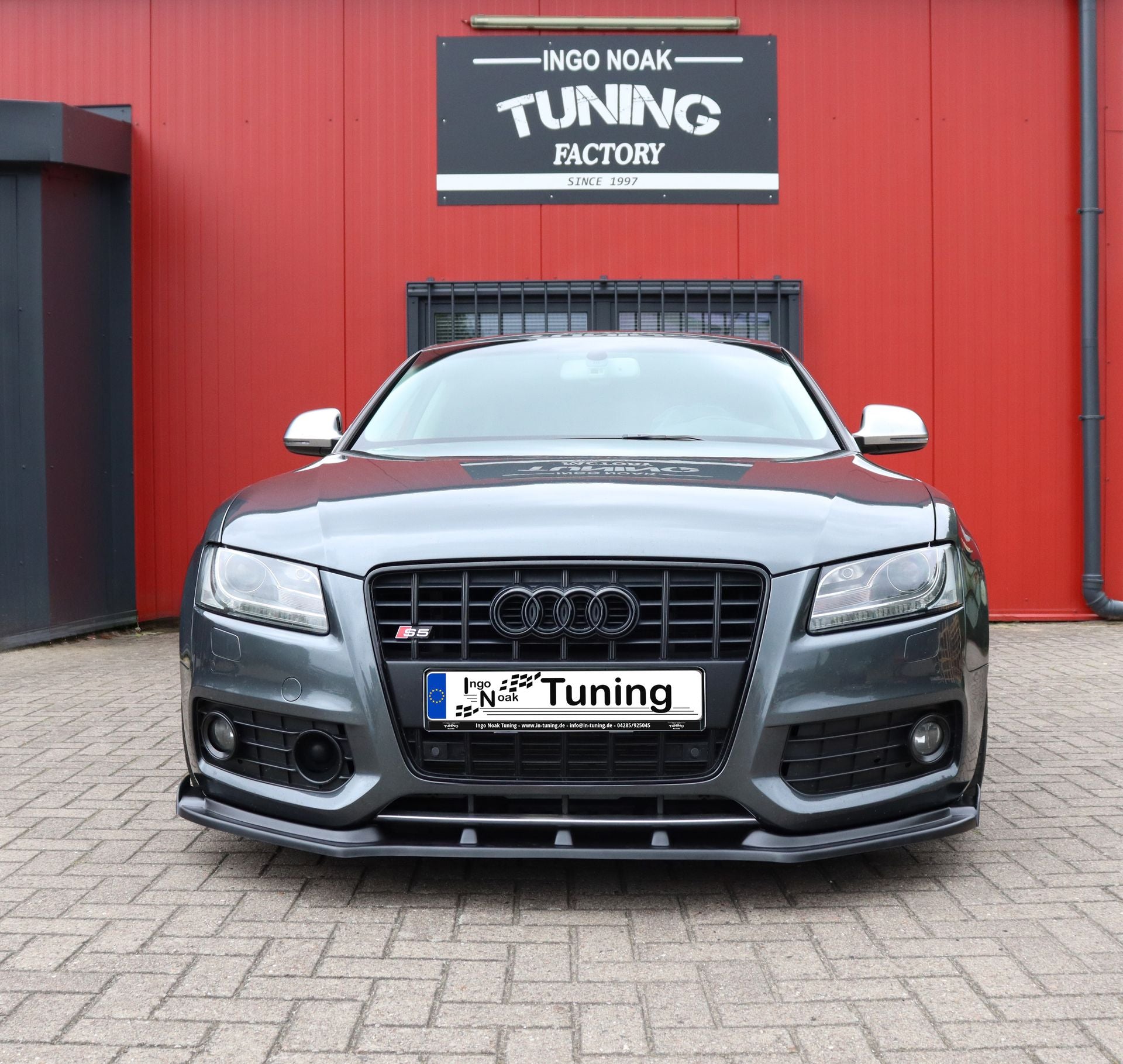 Cuplippe Frontspoilerlippe mit Wings aus ABS für Audi A5 B8 Carbon Optik