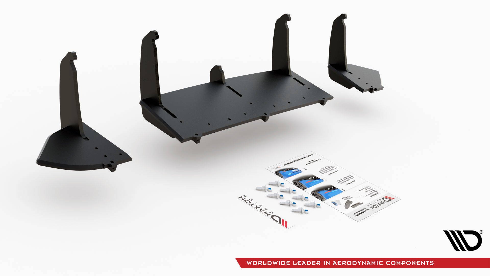 Street Pro Heckschürze Heck Ansatz Diffusor passend für Ford Focus RS Mk3 rot