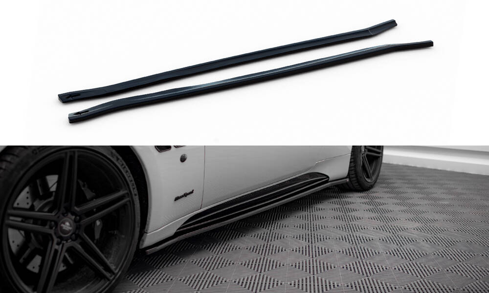 Seitenschweller Ansatz Paar passend für Maserati Granturismo S Mk1 schwarz Hochglanz