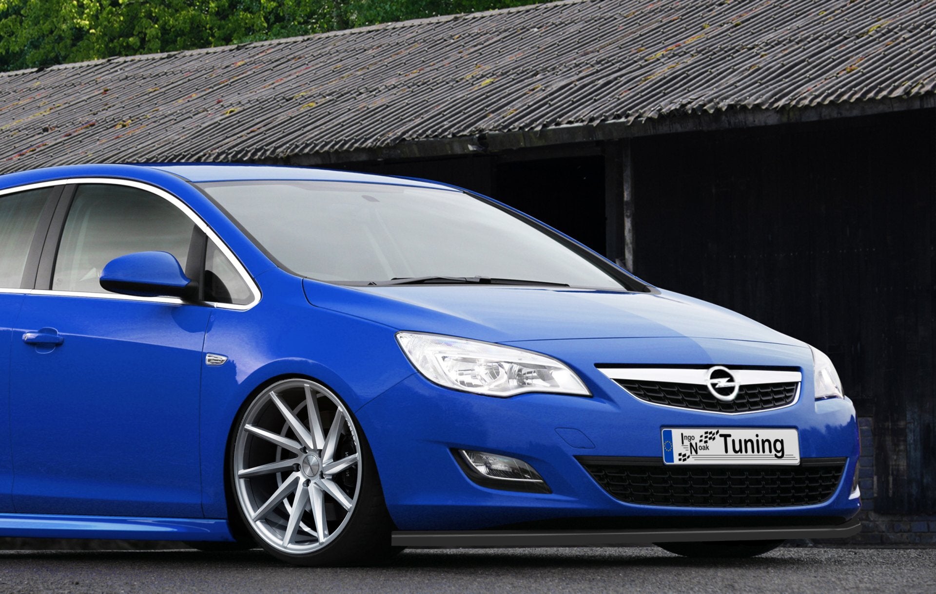 Cup Frontspoilerlippe für Opel Astra J 5 türer + Sportstourer Schwarz Matt