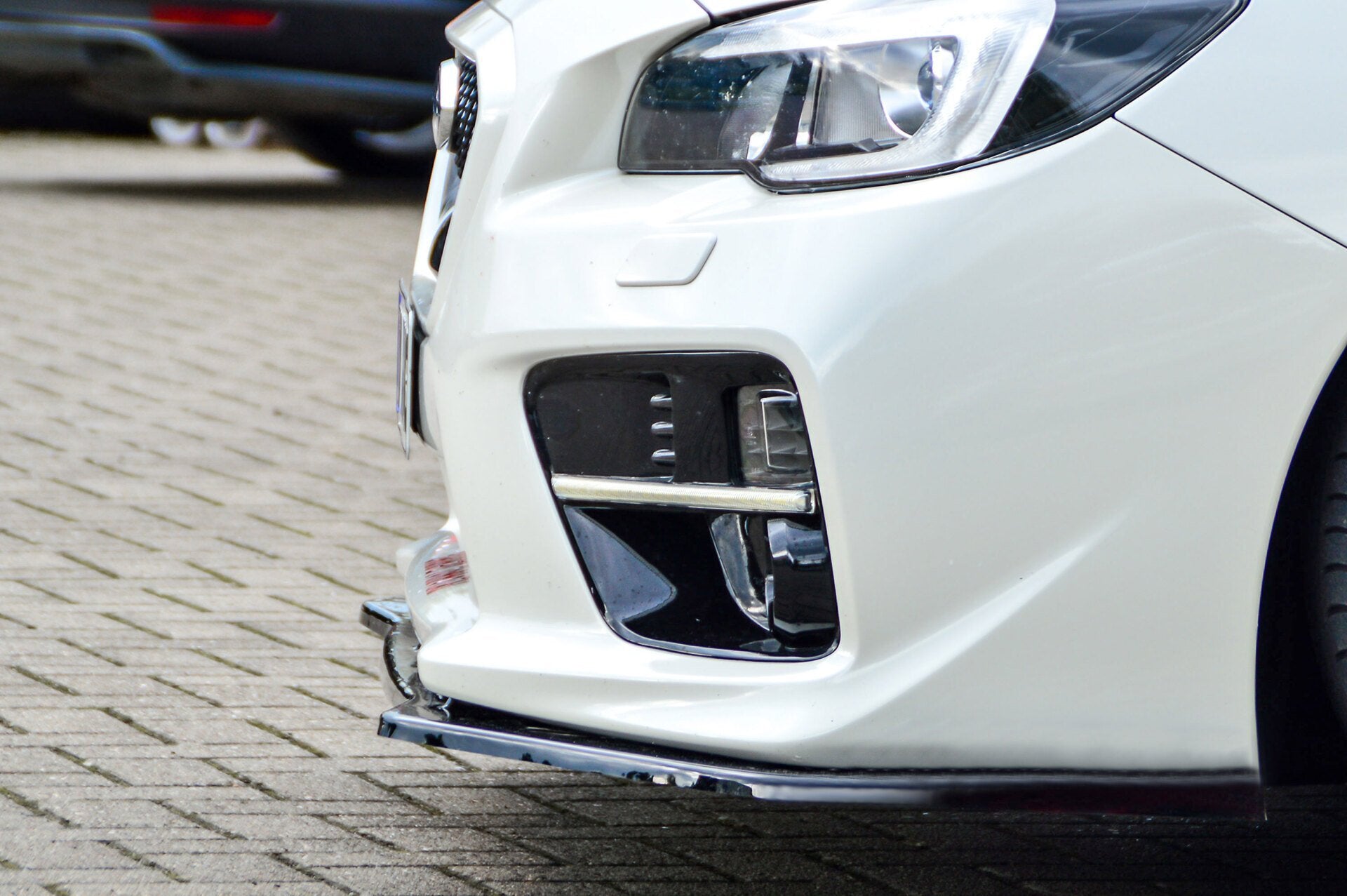 Cup Frontspoilerlippe für Subaru Impreza WRX STI Schwarz Glanz