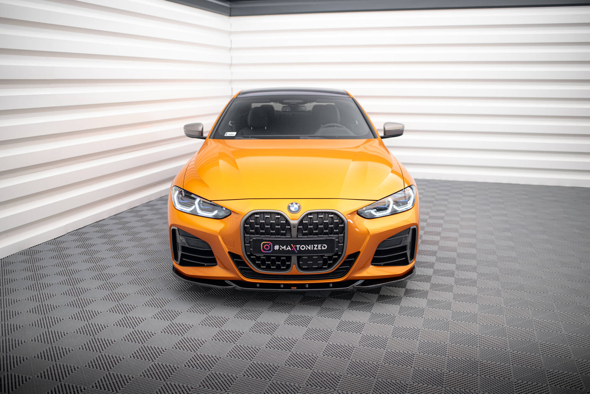 Street+ Spoilerlippe Front Ansatz V.4 passend für BMW 4er M-Paket / M440i G22 / G23 / G22 FL / G23 FL schwarz Hochglanz