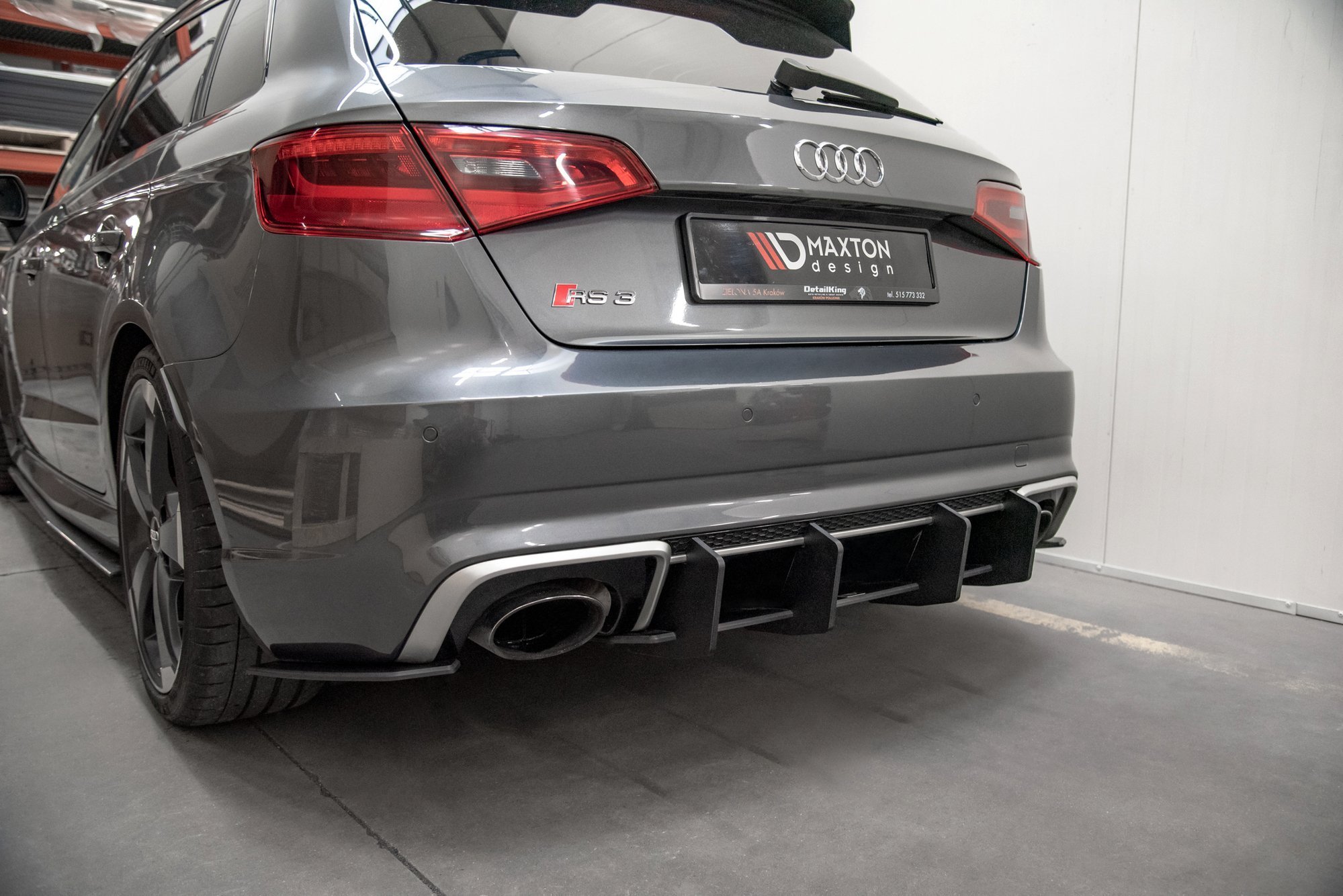 Street Pro Heckschürze Heck Ansatz Diffusor V.2 passend für Audi RS3 8V Sportback rot