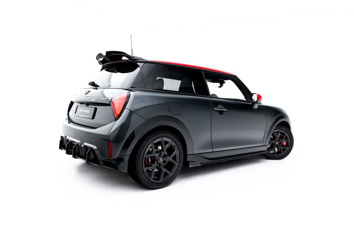 Street Pro Seitenschweller Ansatz (Paar) + Flaps passend für Mini Cooper John Cooper Works F65 schwarz Hochglanz