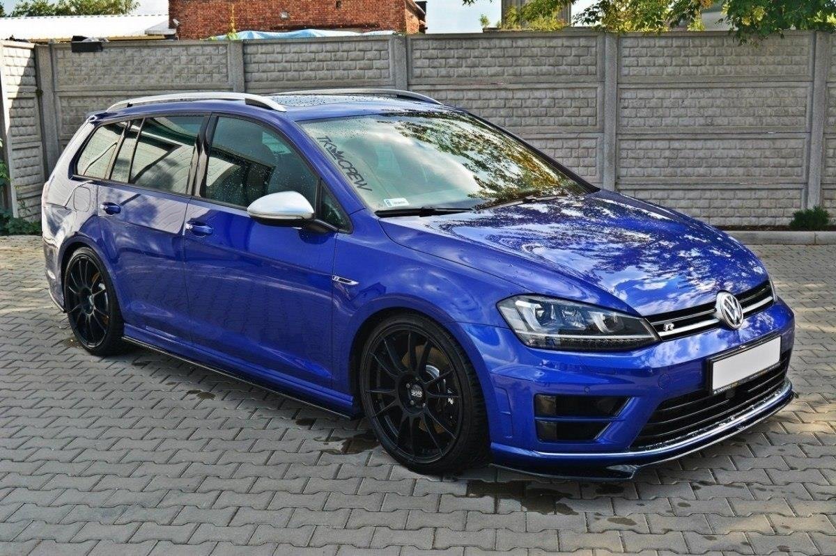 Street+ Seitenschweller Leisten V.1 passend für VW Golf R / R-Line Mk7 schwarz Hochglanz