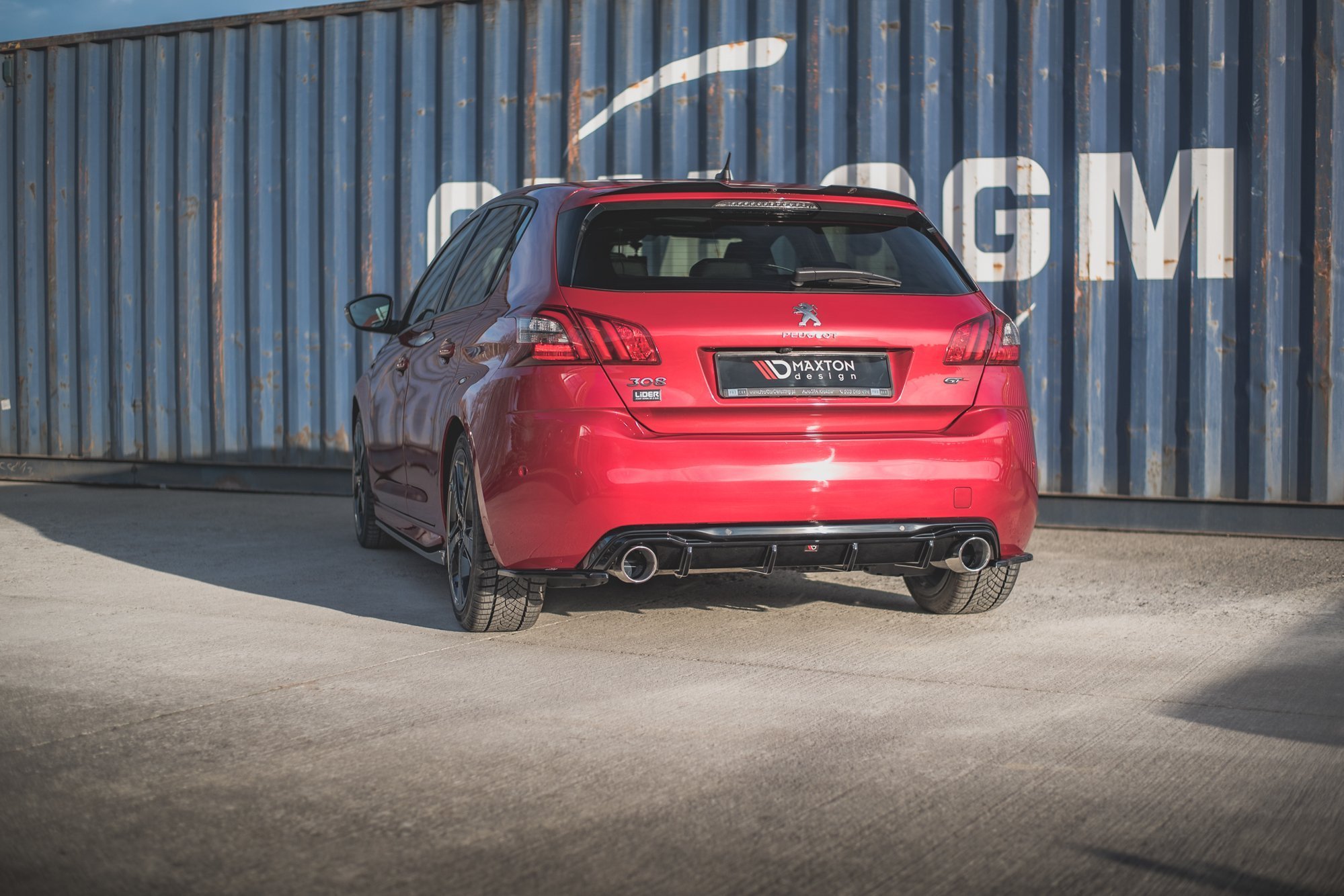 Street+ Heck Ansatz Flaps passend für Peugeot 308 GT Mk2 FL schwarz Hochglanz