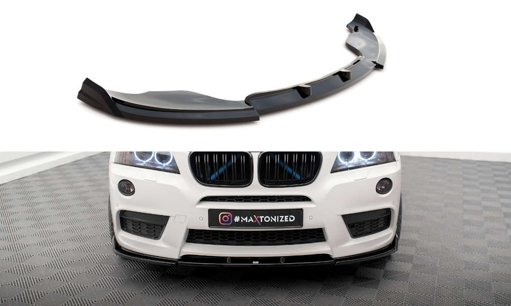 Street+ Spoilerlippe Front Ansatz passend für BMW X3 M-Paket F25 schwarz Hochglanz