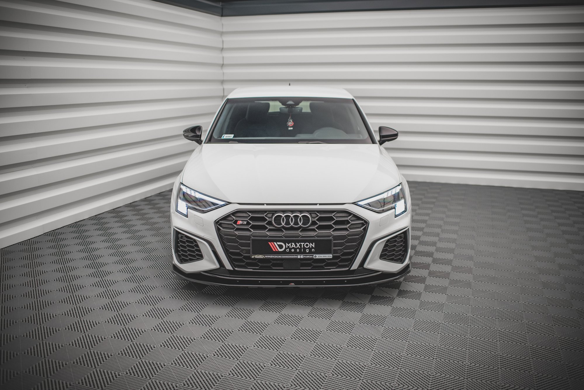 Street+ Spoilerlippe Front Ansatz V.1 passend für Audi S3 / A3 S-Line 8Y schwarz Hochglanz