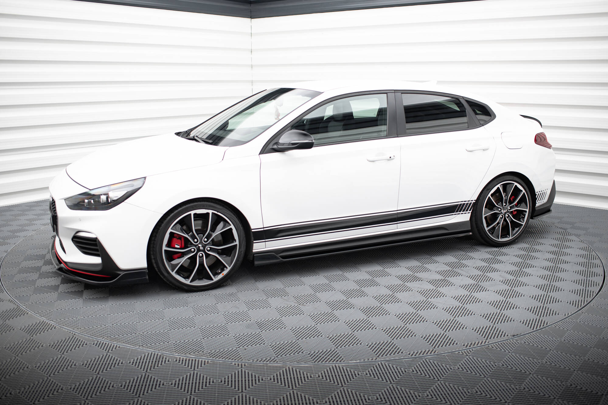 Seitenschweller Ansatz für V.5 Hyundai I30 N / N-Line Hatchback / Fastback Mk3 / Mk3 Facelift schwarz Hochglanz
