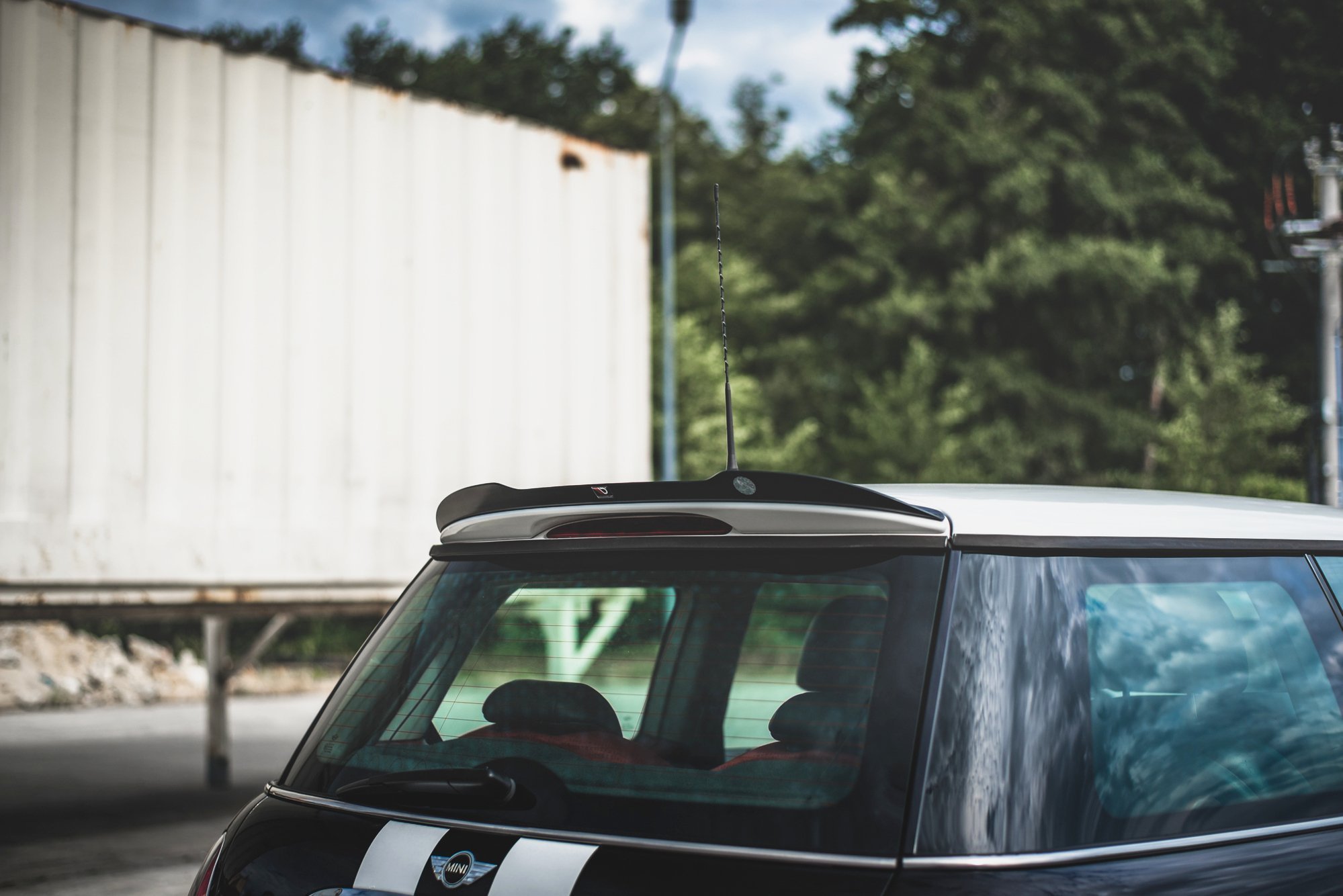 Spoiler CAP für Mini Cooper / One R50 schwarz Hochglanz