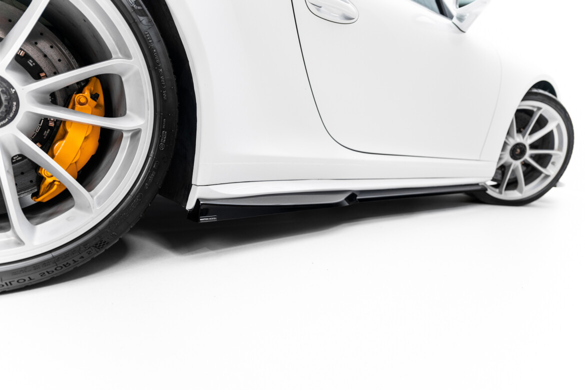 Seitenschweller Ansatz (Paar) passend für Porsche 911 GT3 991 schwarz Hochglanz