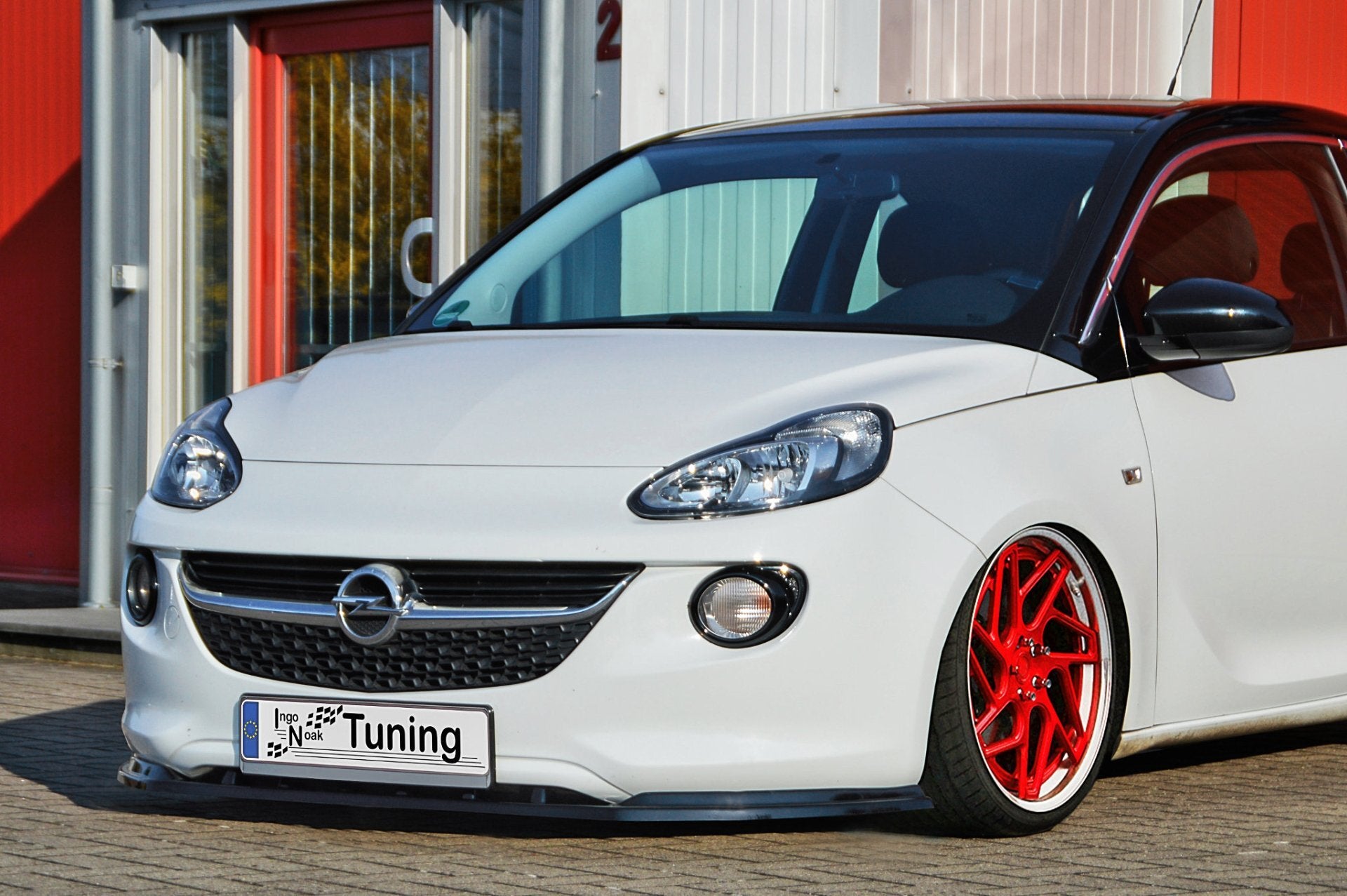 Cup Frontspoilerlippe für Opel Adam ab Bj. 2012 Schwarz Glanz