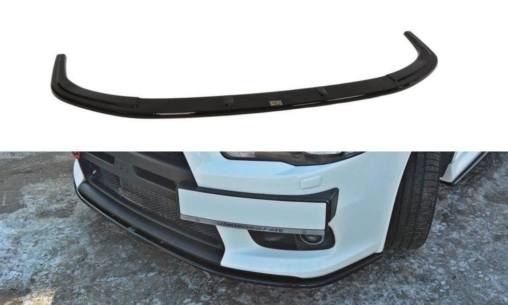 Street+ Spoilerlippe Front Ansatz V.2 passend für Mitsubishi Lancer Evo X schwarz Hochglanz