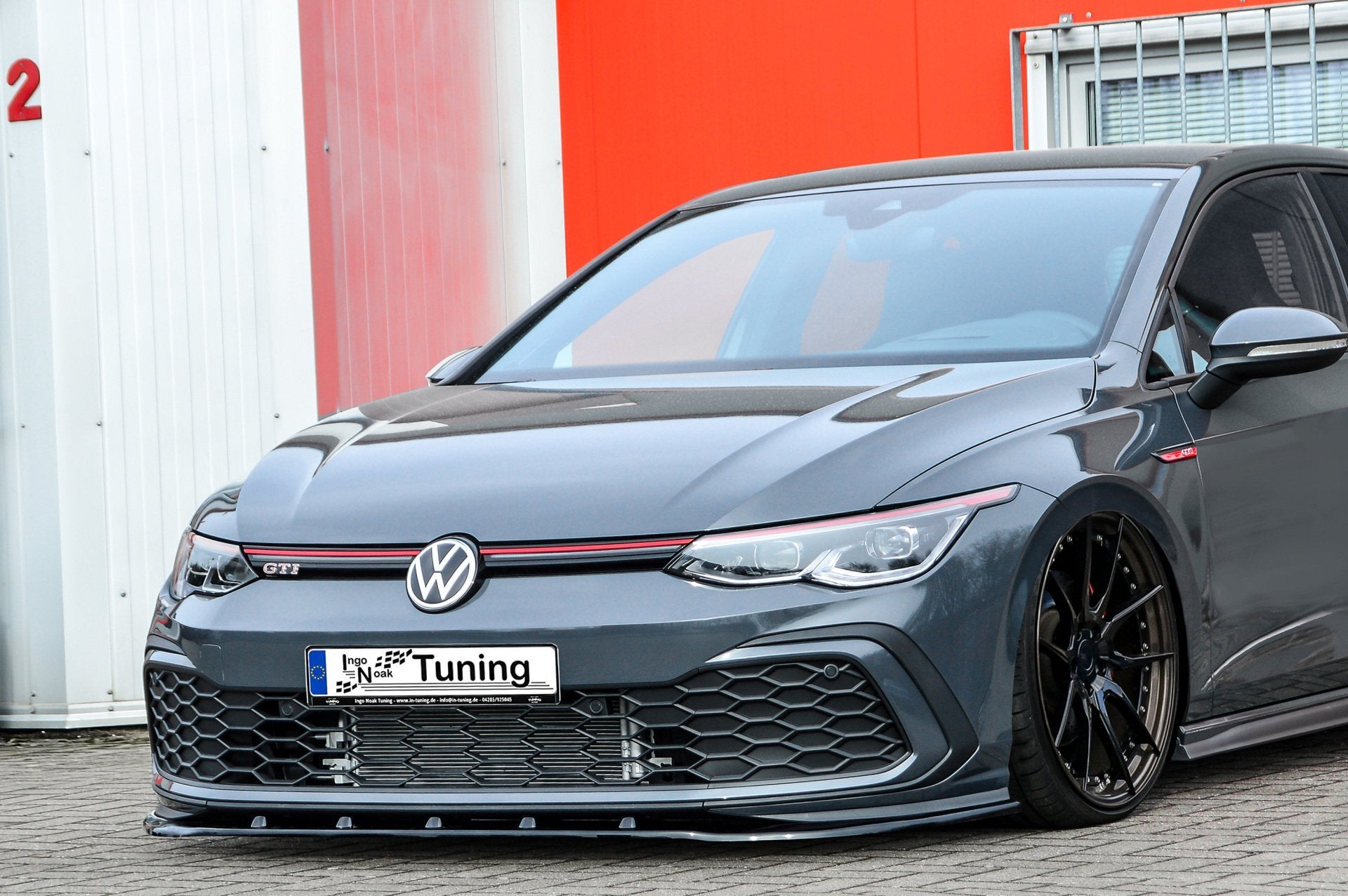 CUP Frontspoilerlippe passend für VW Golf 8 GTI + GTD Schwarz Matt